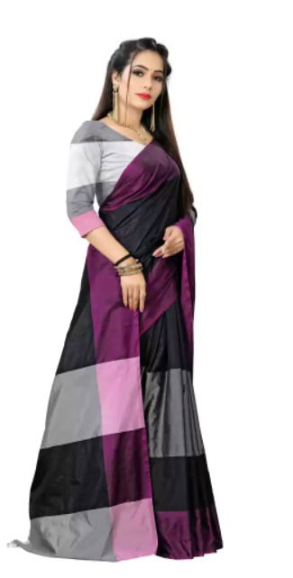 Colour Block Fashion Cotton Silk Saree Catalog
